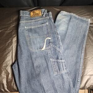 Drunknmunky Jeans Mens 36X34 Blue Straight Carpenter Y2K Streetwear Baggy